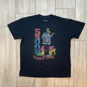 Snoop Dogg Graphic Tee Mens XL Joe Cool Tha Dogg Black Rap Shirt 2023